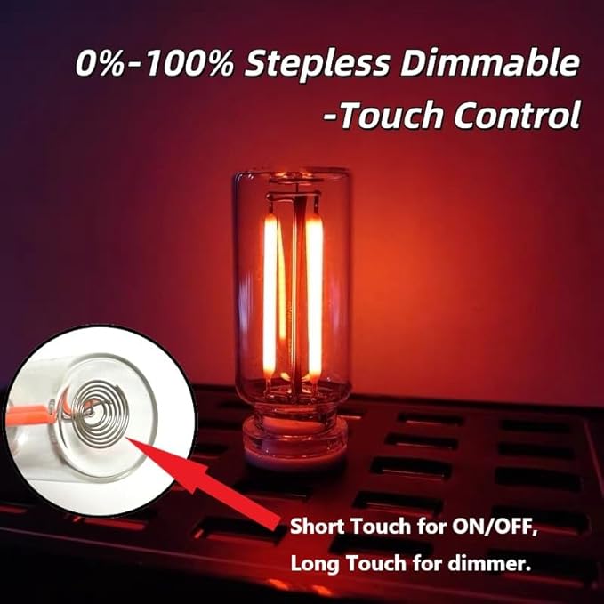 4PCS Dimmable USB Touch Control Led Night Lights, Glass Plug in USB Light Bulbs, Cute Interior Car Lights, Retro Led Ambient Lighting, Small Mood Lamp for Bedroom, Hallway, Nursery, Camping