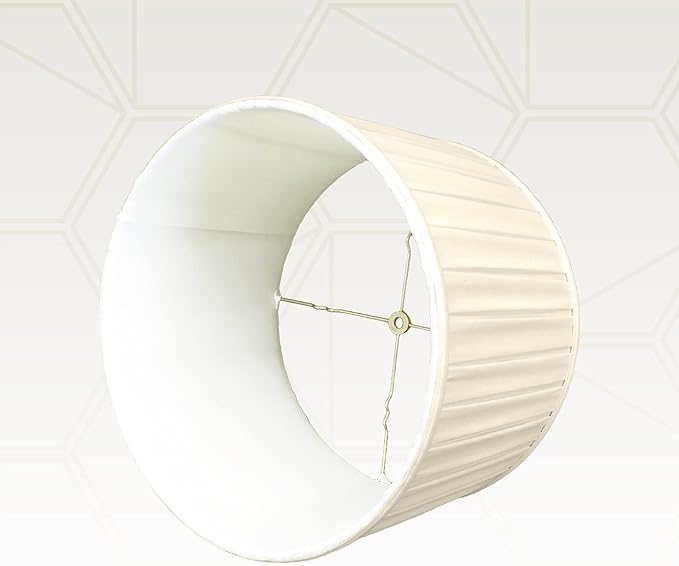 Royal Designs BS-748-10LNBG Shallow Drum English Bo X Pleat Basic Lamp Shade, 9 x 10 x 7, Linen Beige
