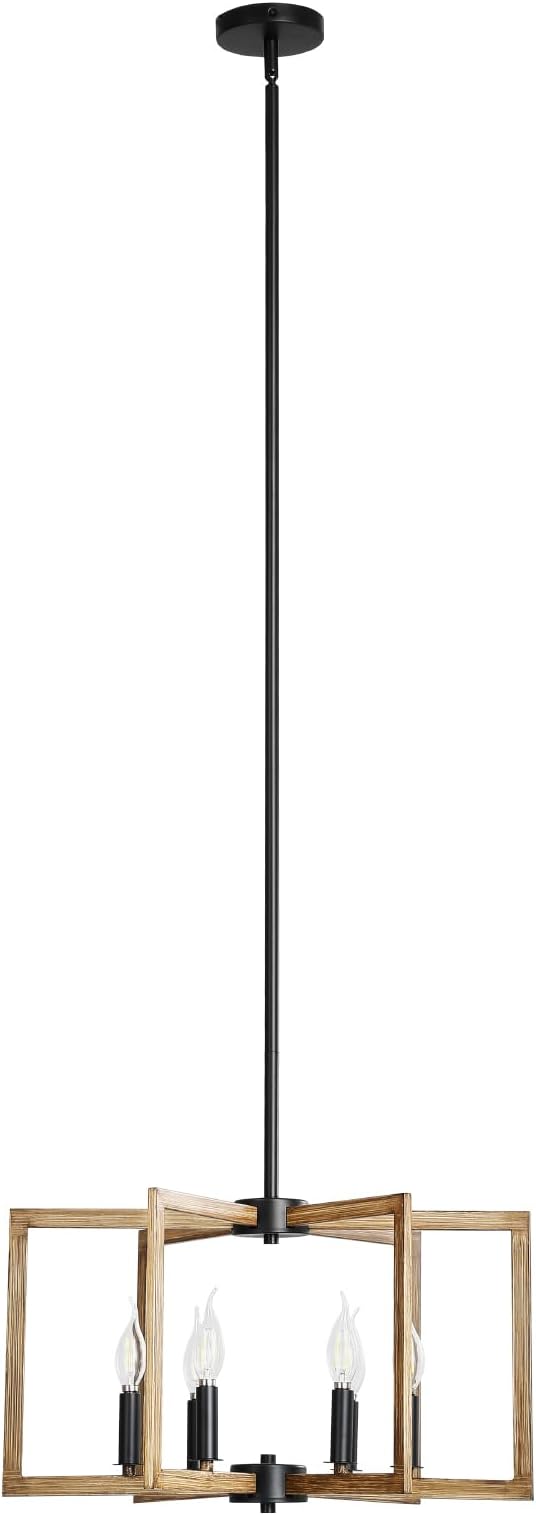 VEVOR 6-Light Chandelier, Metal Farmhouse Chandelier, Adjustable Height, Dining Room Hanging Light Fixture for Ceilings, Modern Chandelier for Bedroom, Foyer, Hall, Kitchen, Living Room and Entryway