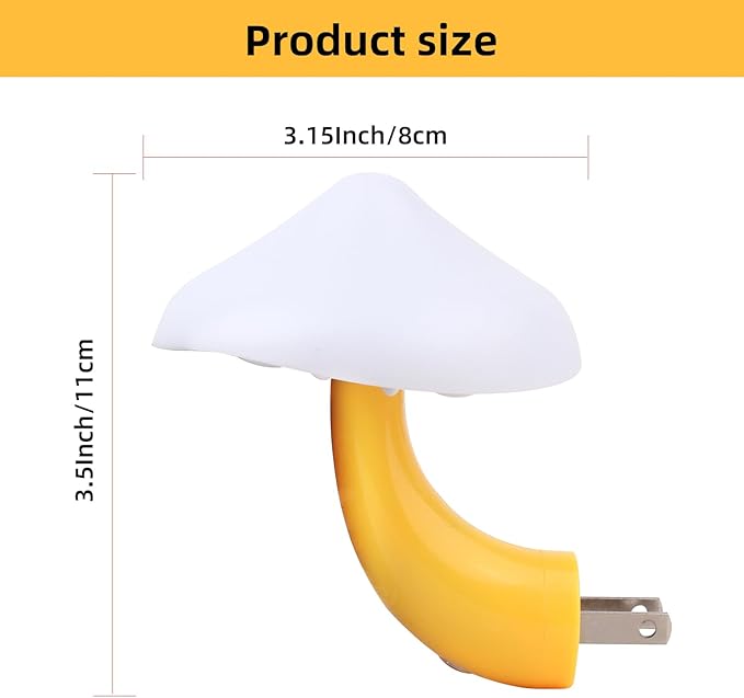 Mushroom Night Light, Mushroom Decor Bathroom LED Light, Decorative Night Lights Plug Into Wall, Sensor LED Bathroom Lamp Cute Night Light for Adults Kids, Toilet Light Kids Bathroom Decor