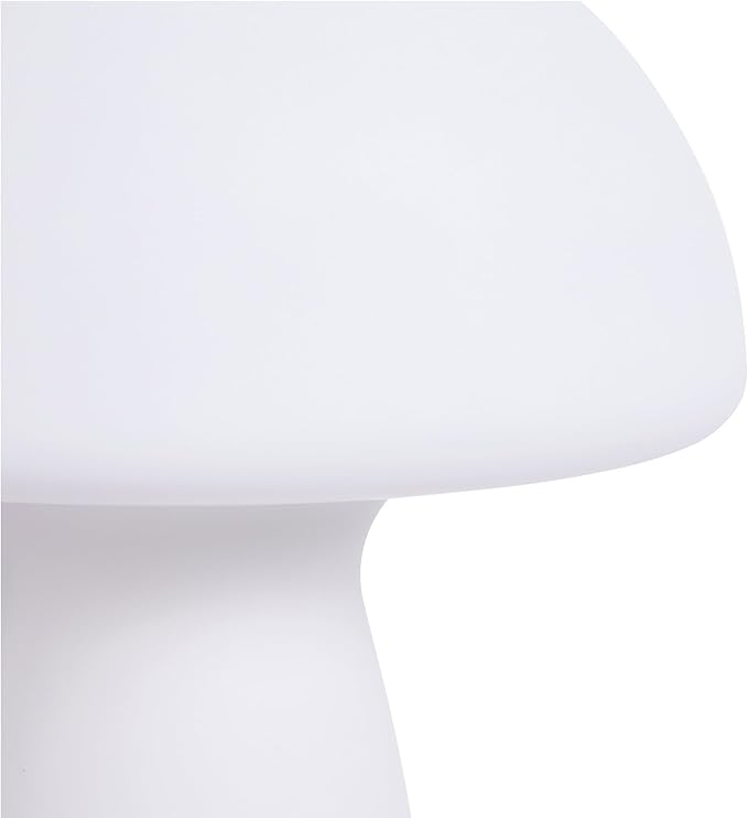 Urban Lifestyle White Matte Mushroom Lamp,12" Glass Novelty Table Light, Plug-in Retro Decor for Bedroom, Living Room, Dorm