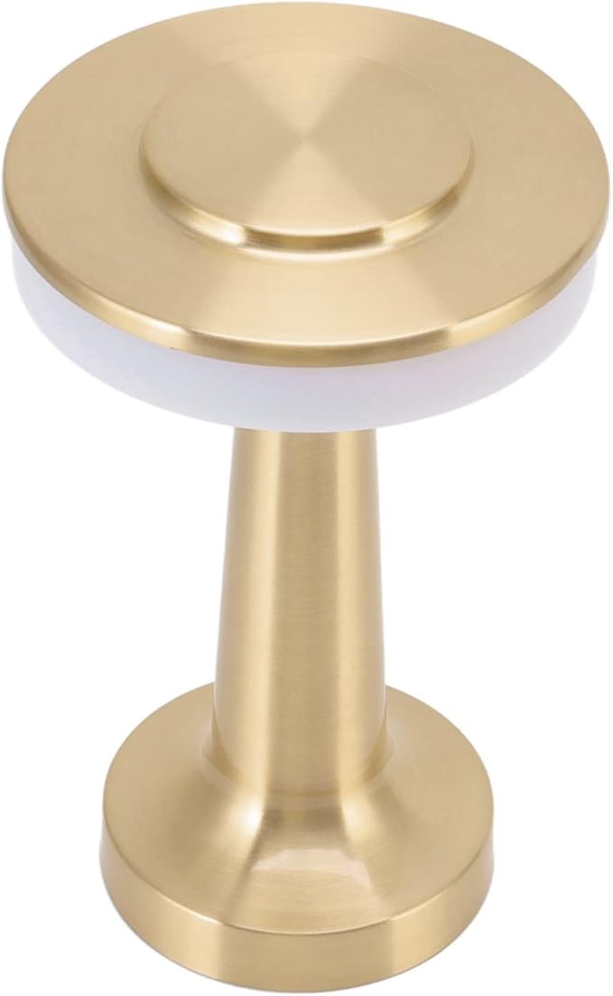 Marhynchus Rechargeable Portable LED Retro Touch Control Nightstand Lamp 3 Levels Color Temperature Night Light for Hotel(Gold)