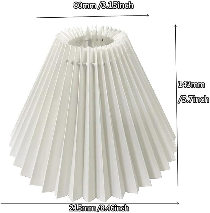 2PCS Paper Lampshade Small Pleated Lampshade,PVC Table Lamp Chandelier Nightlight Pleated Lampshade Fabric Light Cover for Office Bedroom Living Room (Dark green, 80mm*215mm*143mm)