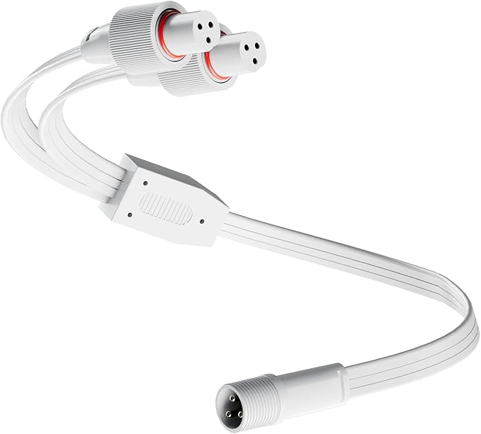 1 Male to 2 Female Y-Splitter for Govee Permanent Outdoor Lights Y-Shaped IP68 Waterproof Connector Compatible with Govee H705A H705B H705C H805A H805B H805C 3-Pin Extension Cable Cord (White)