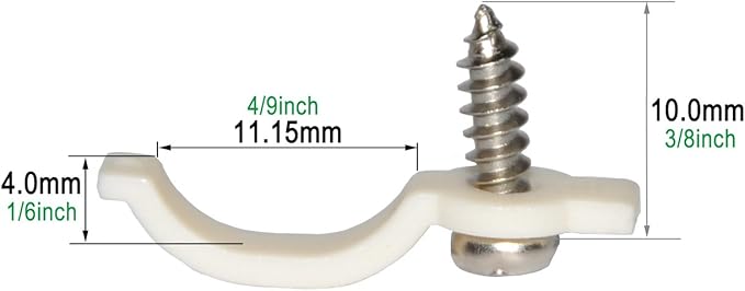 SpiritLED 100 Lots Strip Light Mounting Bracket,One Side Fixing,Screws Included (for Waterproof Strip Width 10mm(3/8")