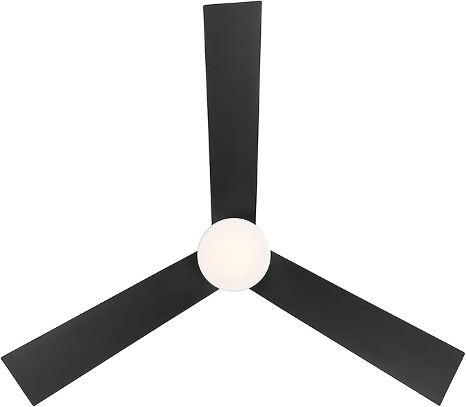 WAC F-081L-MB San Francisco 52" Outdoor Ceiling Fan with Lights and Remote Control, Matte Black