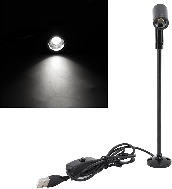 Garosa LED Standing Cabinet Spotlight USB Powered Modern Design for Display Showroom Gallery, Adjustable Heat Dissipation LED Spotlight with Natural Light