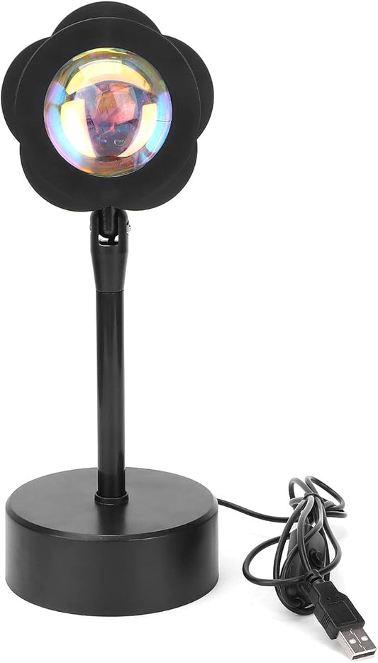 Sunset Projection Lamp, LED Atmosphere Light with 180 Degree Rotation, High Saturation Soft Beam Rainbow Halo Projector for Room Decor Photography Studio (Rainbow)