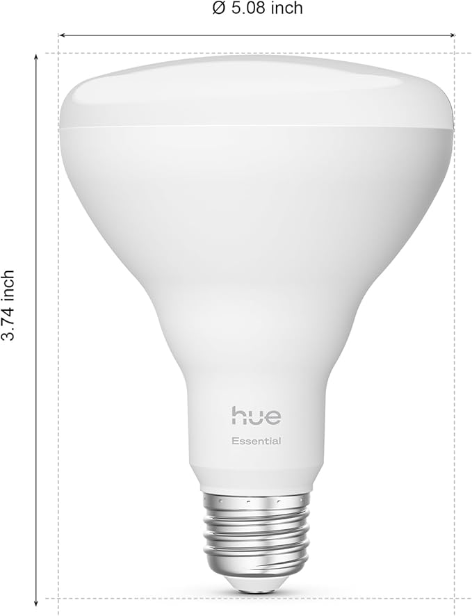 Philips Hue Essential Smart LED BR30 Bulb 1-Pack, White and Color Ambiance, E26, 7.2W, 2200K-6500K, 650 Lumens, Dimmable, Works with Alexa, Google Assistant, Apple Home
