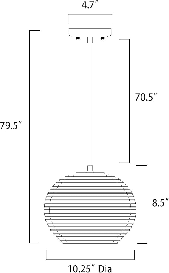 Edvivi Pendant Light with Nordic Style Globe Paper Shade, 1-Light 10.25 in. Dia Natural Brown Cardboard Chandelier, Adjustable Hanging Light Fixture for Dining Table, No Bulbs Included