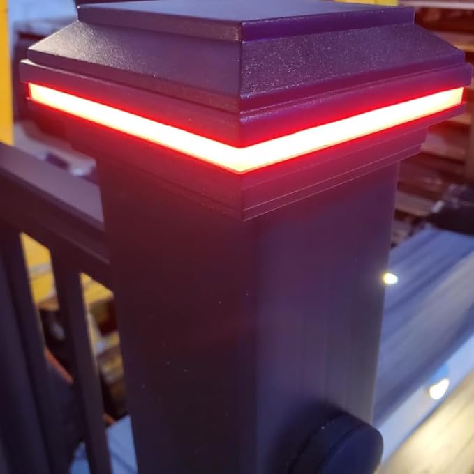 Tru-Scapes® 4.5” Composite LED Low Voltage Deck Post Cap Light (ONLY fits a Trex Transcend Post) (White) (NOT Solar) - Works with Trex LightHub Plug N Play System (Black Color Changing)