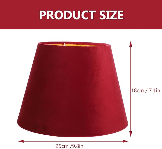 DOITOOL E27 Lamp Shade for Table Lamp, Red Lamp Shade, Barrel Cloth, Small s for Floor Light Ceiling Light Covers, Replacement for Bedroom Living Room Decor