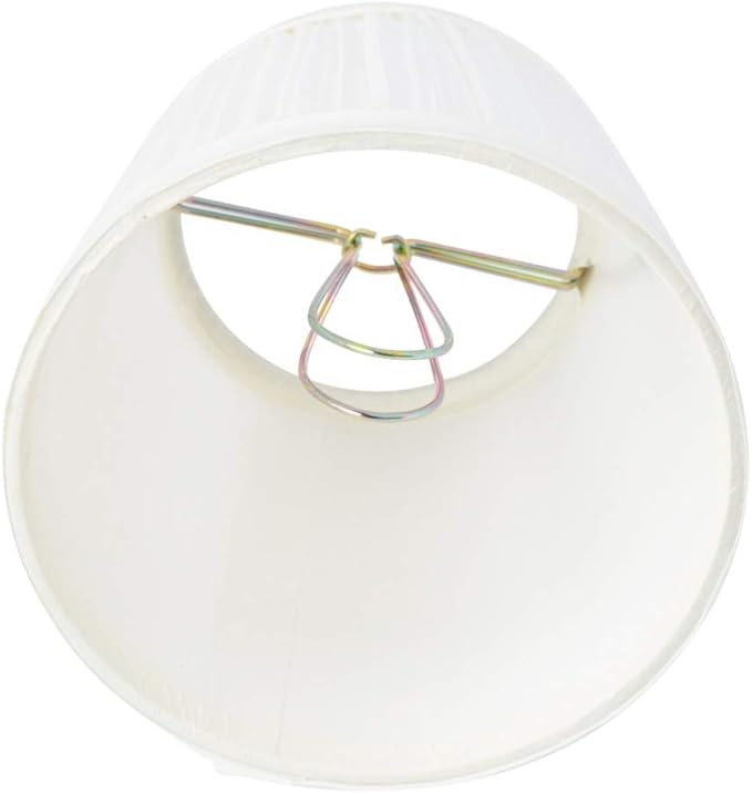 Renovators Supply Manufacturing Small Clip On Lamp Shade White Fabric 4" Tall Vintage Mini Clip On Pleated Drum Style Fits Chandelier Candelabra Bulb Living Or Bedroom Lampshade Replacement Pack Of 6