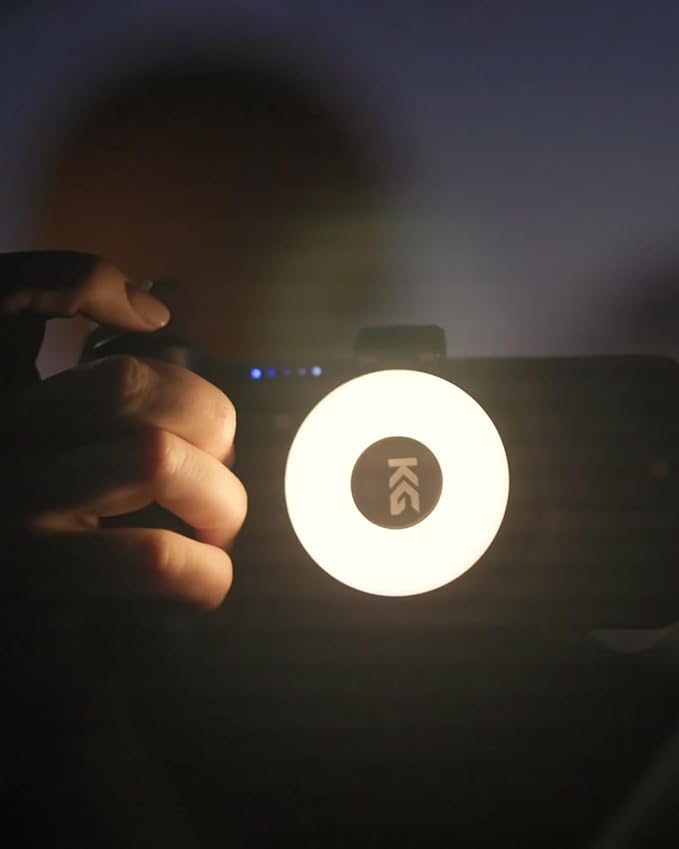 KraftGeek Magnetic Selfie Light for iPhone, Portable Phone Ring Light with Rechargeable Battery, Compact LED Phone Light for Travel, Video Recording, Vlogging