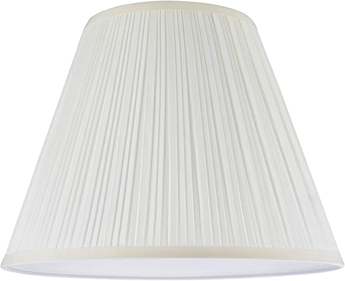 Aspen Creative 33026A, Transitional Pleated Empire Shape Spider Construction Lamp Shade in Rice White, 14" wide (7" x 14" x 11")