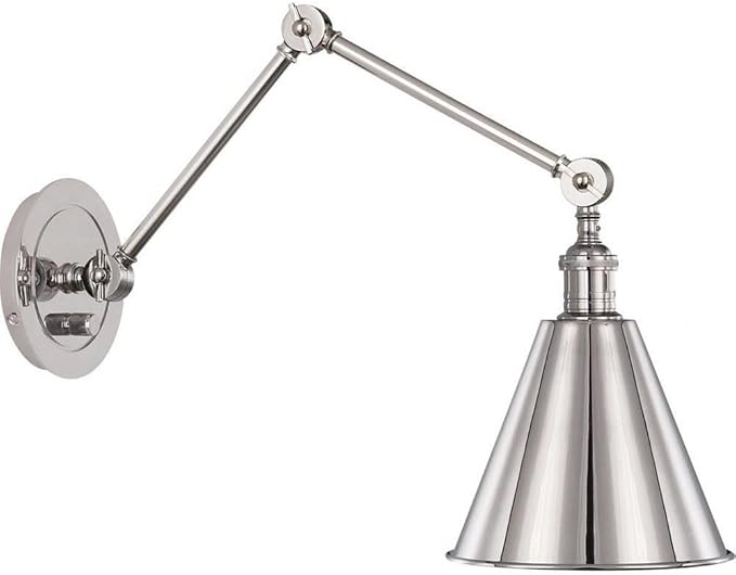 Jonathan Adler Robert Abbey S2418 Alloy - One Light Wall Sconce, Polished Nickel Finish with Metal Shade