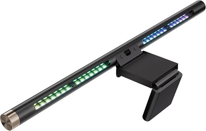LYMAX RGB Monitor Light Bar, Computer Monitor Light for Eye Care, 4 Modes Backlight Adjustable Color & Brightness, USB Reading Monitor Lamp, No Glare, Space Saving for All Monitor