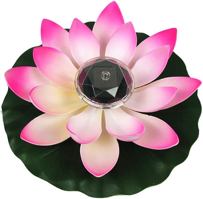 Juesi Floating Pool Lights, Solar Power Floating Lotus Flower LED Accent Light, Color Changing Water Resistant Outdoor Floating Pond Night Light Auto On/Off for Garden Pool Party Ideal Gift (Pink)