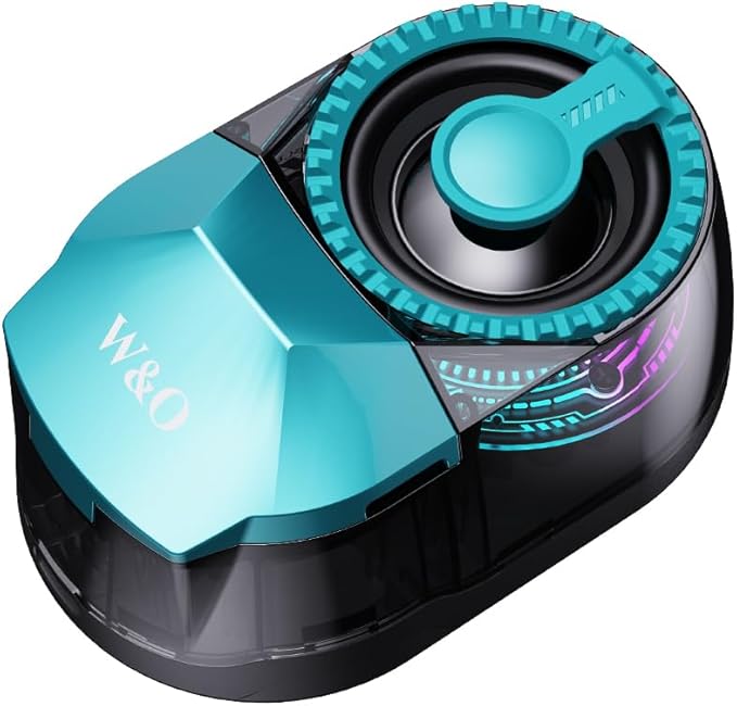 Magnetic Bluetooth Speaker with Wireless Earbuds, Portable Mini Speaker with RGB Lights, Bluetooth 5.4, Magnetic Mount, Pocket Size for Outdoor Sports (Blue)