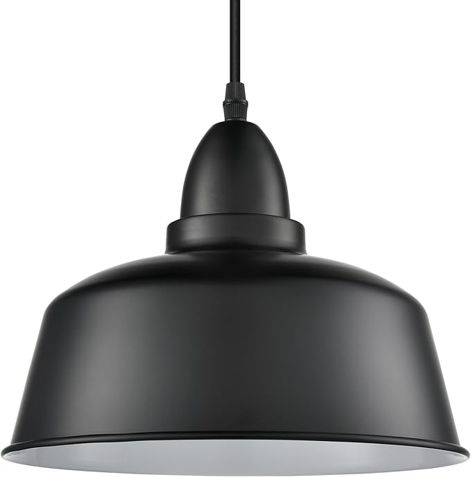 Plug in Pendant Light, Farmhouse Hanging Lights with Plug in Cord, Pulley Hanging Lamp, Black Industrial Pendant Lights Fixture for Kitchen Island, Bedroom, Dining Room, Living Room, Office