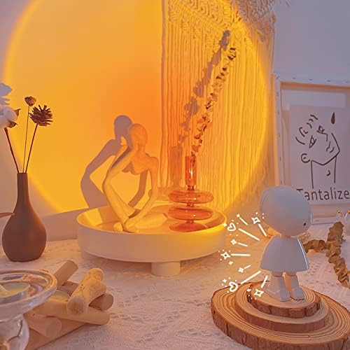 Premium LED Sunset Projection Lamp – Adjustable Brightness Touch Control, 360° Rotating Astronaut Design Ambient Night Light for Bedroom, Home Decor, Party, Photography – Rechargeable & USB Powered