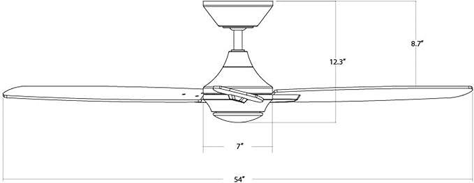 Blitzen Indoor and Outdoor 3-Blade Smart Ceiling Fan 54in Matte White with Remote Control, Matte White