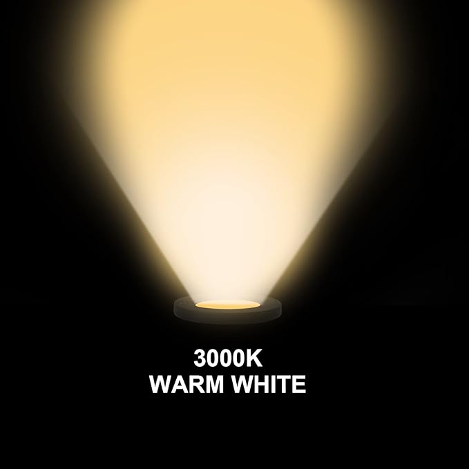 Low Voltage Landscape Well Lights, Outdoor LED Ground Lights for Garden, Lawn, Backyard, Patio Walkway (3.7Inch 8Pack) Black 3000k Warm White