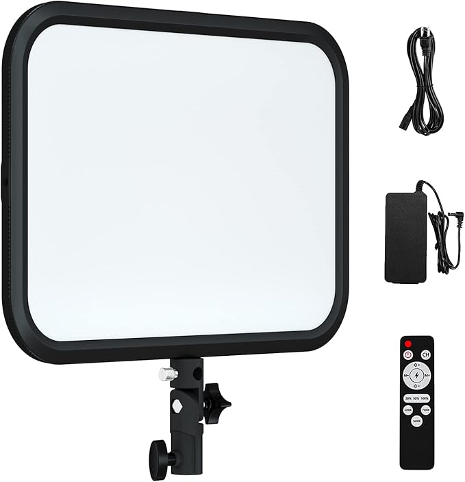 LED Video Light Panel, 45W LED Video Light Studio Photography Lighting, Super Slim Light Panel, Bi-Color Light 3200K–7500K, 8 Scene Lighting Effects