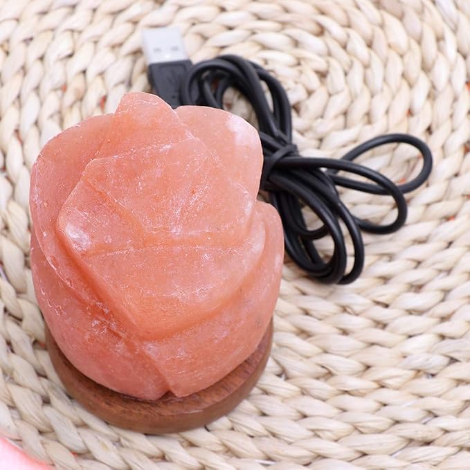 HL Himalayan Pink Salt USB Multi Colored lamp (Flower)