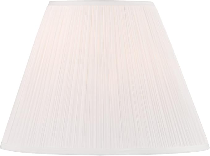 Aspen Creative 33138, Mushroom Pleated Traditional Spider Lamp Shade, Pleated White, 7" Top x 17" Bottom x 13" Slant