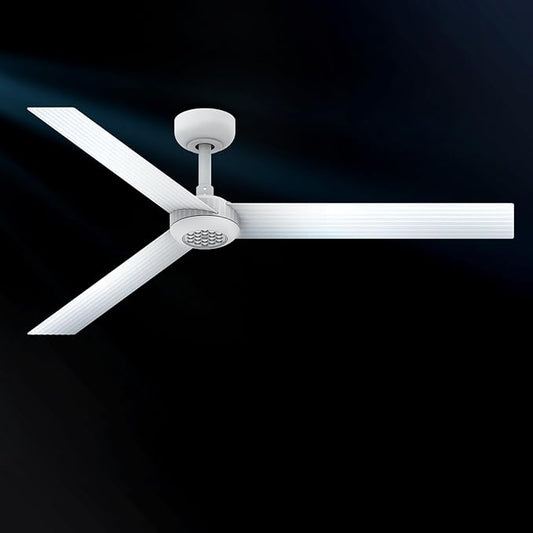 TALOYA 52 inch Modern Ceiling Fan with Lights,Remote Control,3 Metal Blades,White Finish,6-Speed,Dimmable, Noiseless Reversible DC Motor,Indoor/Outdoor Ceiling Fan for Living Room Bedroom patio