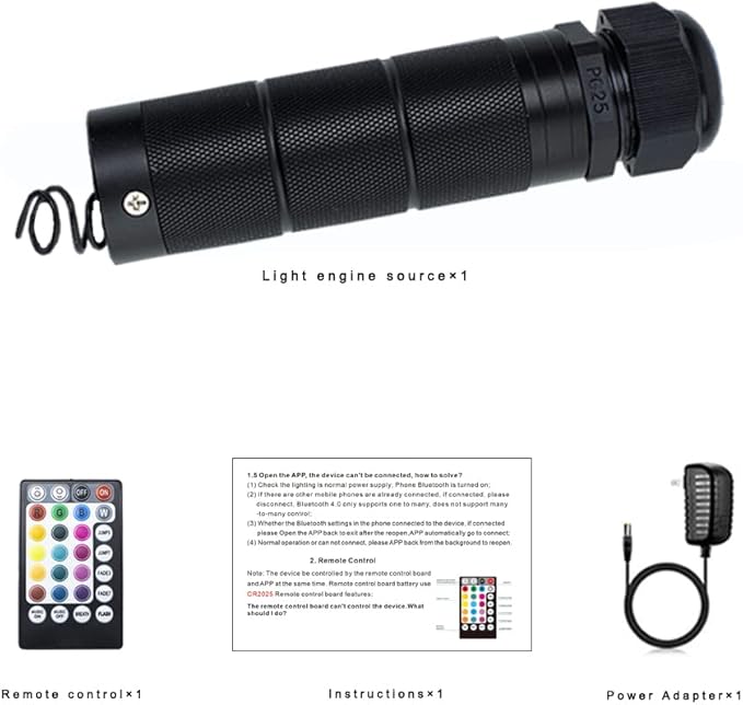 AZIMOM Bluetooth/RF Control 6W Car Use Sound Activated Fiber Optic Light Box Engine Music Sensor Mode RGBW Starlight Engine Driver for Car Indoor Star Lighting Decoration