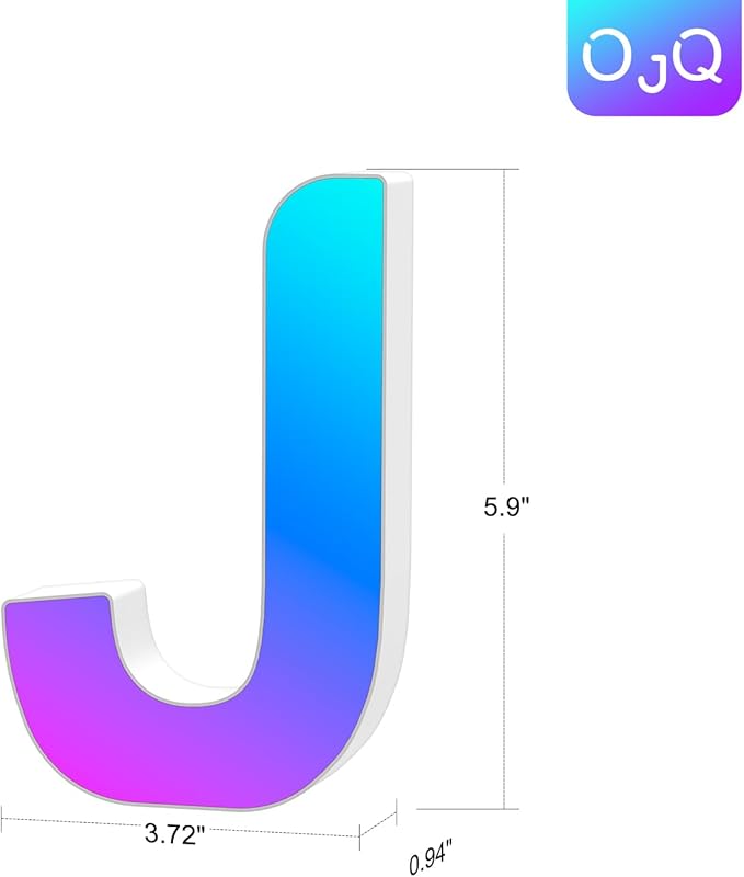 OJQ Light Up Letters LED Letter - Marquee Letters Music Sync Color Change Colorful - Christmas Birthday Gifts for Girl Teen Girl Room Decor Fiesta Party Decorations Dorm Room Essentials for Guys