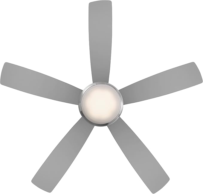 WAC Lighting Odyssey 5-Blade Metal Smart Flush Mount Ceiling Fan in Nickel