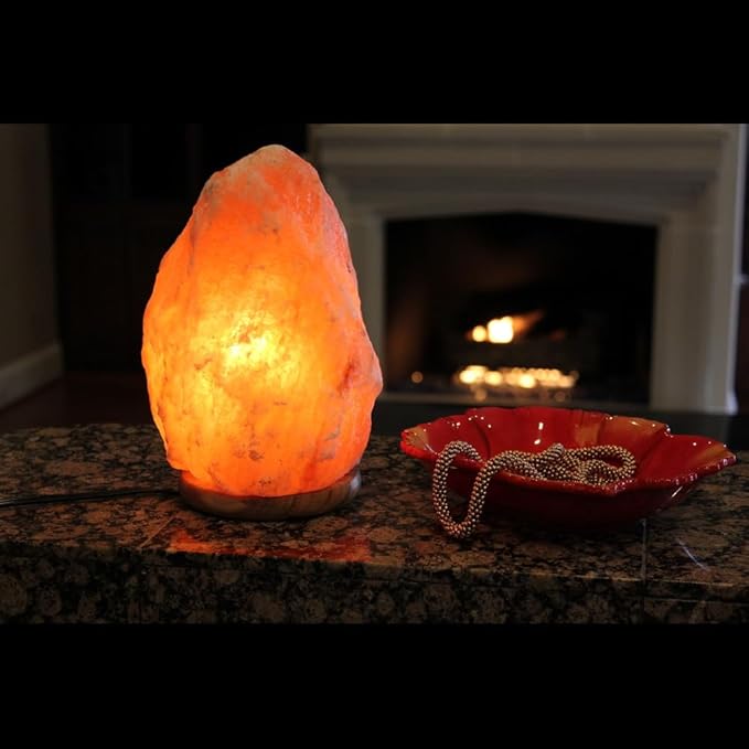 Himalayan Salt Lamp 7-8” (7-8 lbs) – Hand-Carved Pink Rock Crystal with UL Certified Dimmer Cord | Natural Home Décor & Excellent Gift