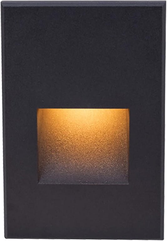 WAC Landscape Lighting, LED 12V Vertical Indoor or Outdoor Step and Wall Light Amber 1800K Built-in LED in Black