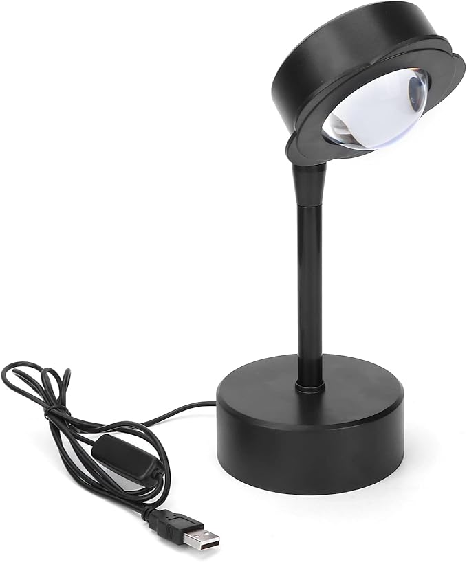 Sunset Projection Lamp, LED Atmosphere Light with 180 Degree Rotation, USB Powered Rainbow Night Light for Room Decor, Photography and Romantic Ambience (Sun)