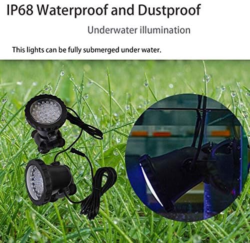 Pond Lights, Color Changing Spotlight Underwater Colored LED Fountain Lights, Outdoor Landscape Spot Light RGB IP68 Waterproof Submersible Dimmable for Garden Yard Lawn Halloween (8 Lights)