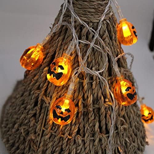 Halloween String Lights 10Ft 20 LEDs Battery Operated Outdoor Decorations Pumpkin Lights for Halloween Party Decor