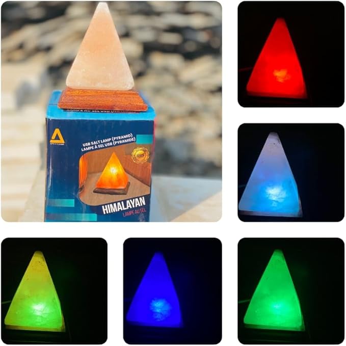 Himalayan Salt Lamp, USB Powered, Night Light Color Changing Lamp,Unique Gift Idea (Pyramidnew)