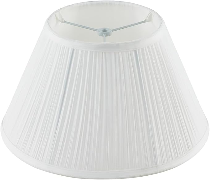 Lamp Shades For Table Lamps,Medium Lamp Shade 7" Top x 13" Bottom x 7.8" Slant Height,Barrel Replacement Lampshade(Spider Fitter), Modern Fabric Pleated Lampshades For Table Lamp,1 Pack(White)