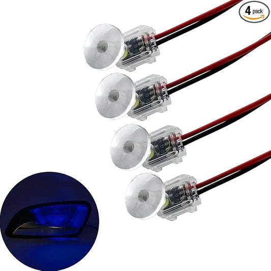 4pcs Blue Car Door Bowl Light Inner Handle Mood Lighting Decorative Interior Lamp LED Lighting Around Doors Suitable for Taxis, Cars and Ships at Night