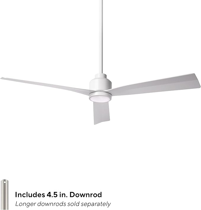 Clean Indoor/Outdoor 3-Blade Smart Compatible Ceiling Fan 52in Matte White with 3000K LED Light Kit and Remote Control with Wall Cradle. Works with iOS/Android, Alexa, and Google Assistant.
