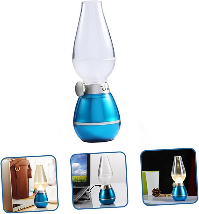 NUOBESTY Vintage Rechargeable Table Lamp LED Light Portable Retro Oil Lantern for Camping and Home Decor Dimmable Brightness Battery Operated Random Color
