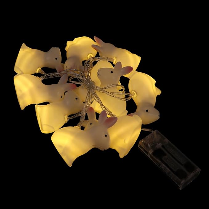 Ciieeo 1set Cartoon String Lights Lovely Rabbit Decoration Lighting Led Decorative Lamps for Easter Warm Lights for Ktv Bar and Mall Celebrations