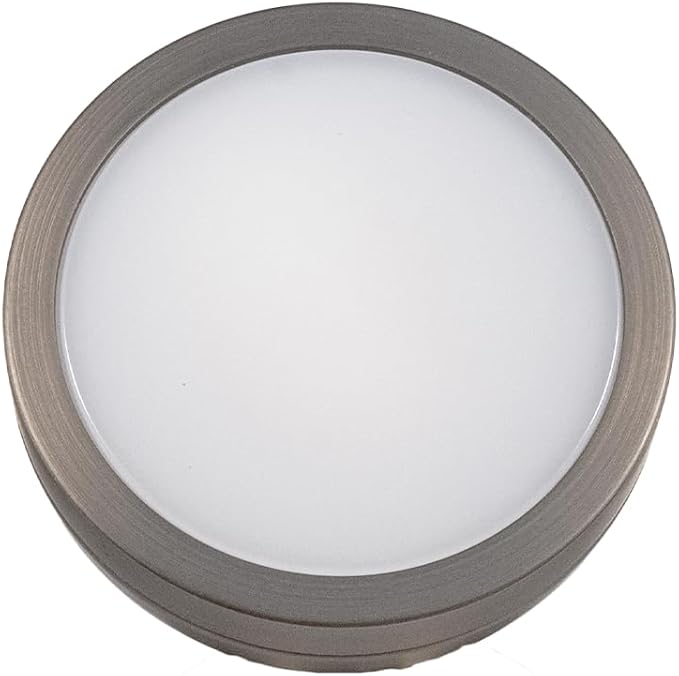 VOLT 12V Mini Round Brass Frosted Flood Light (Bronze) for Low Voltage Landscape Lighting of Outdoor Wall, Garden or Yard