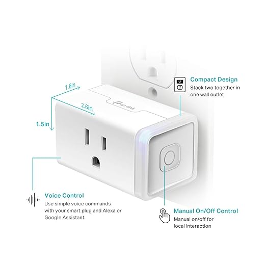 Kasa Smart Plug HS103P3, Smart Home Wi-Fi Outlet Works with Alexa, Echo, Google Home & IFTTT, No Hub Required, Remote Control,15 Amp,UL Certified, White, 3 Count (Pack of 1)