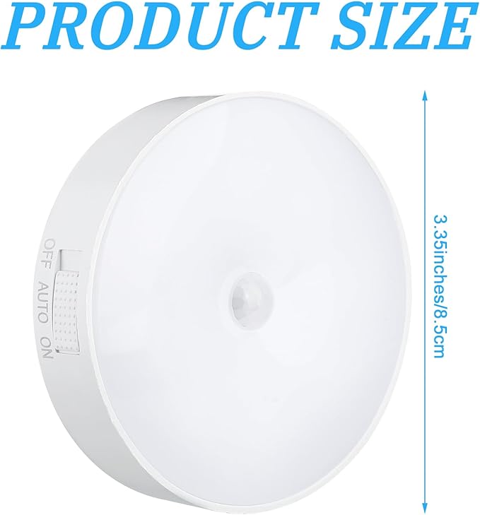 1 Pcs Magnetic Cruise Ship Motion Sensor Light with USB Cable LED Rechargeable Night Light Battery Nightlight Safe Cordless Nightlight for Cruise Ship Cabin Hallway Bathroom (White)