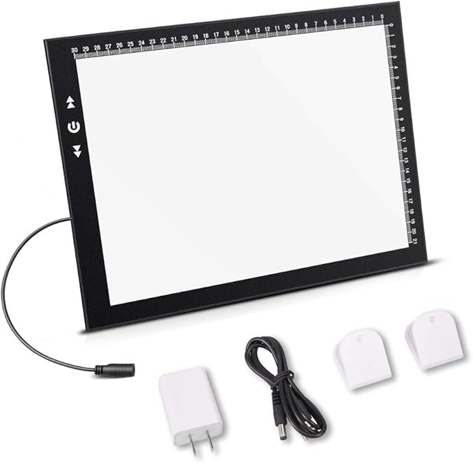 HSK A4 LED Artist tracing Light Box Copy Table, Adjustable High Brightness Light Pad for Tatto Drawing, Sketching, Animation,Diamond Painting Accessories