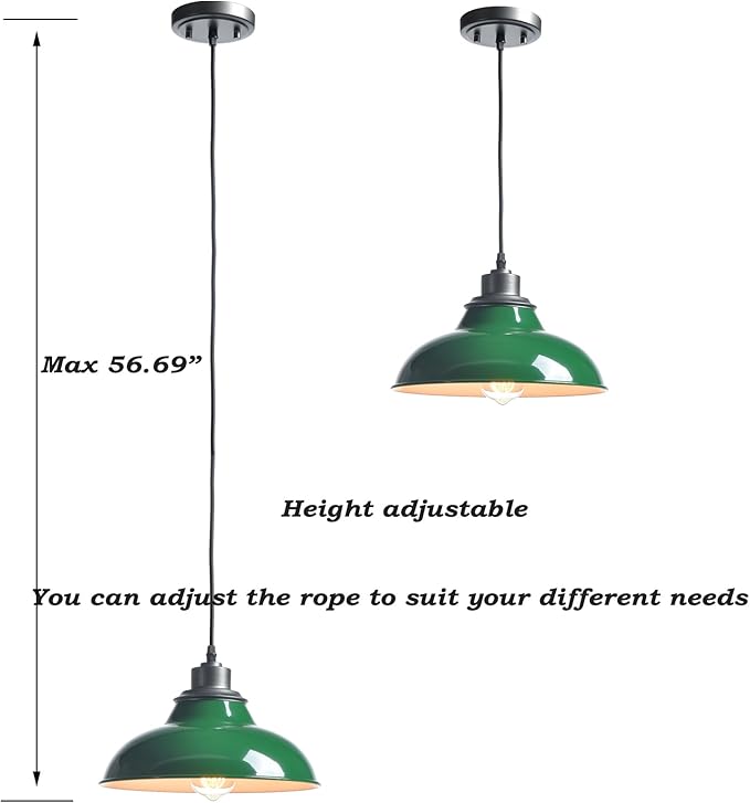 Green Pendant Lights Kitchen Pendant Light Fixture Modern Hanging Pendant Light for Kitchen Island Breadfast Nook Bar Dinning Room
